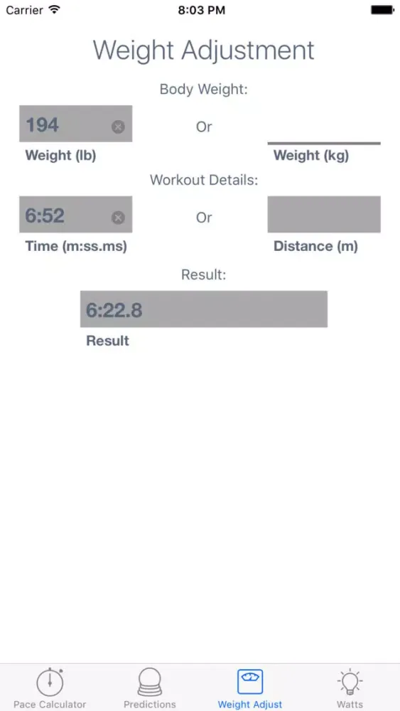 Screenshot di ErgCalc - Split Calculator