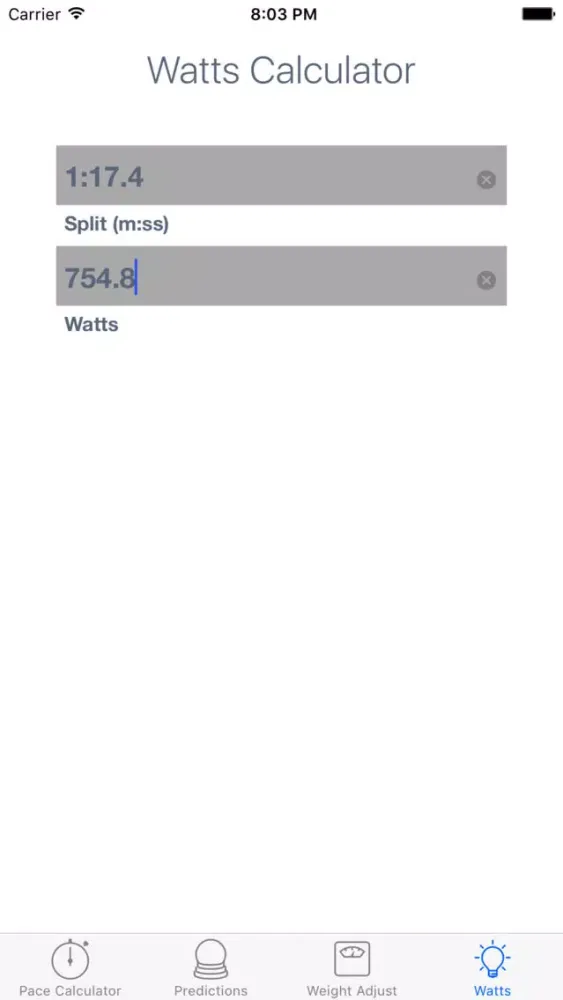 Screenshot di ErgCalc - Split Calculator