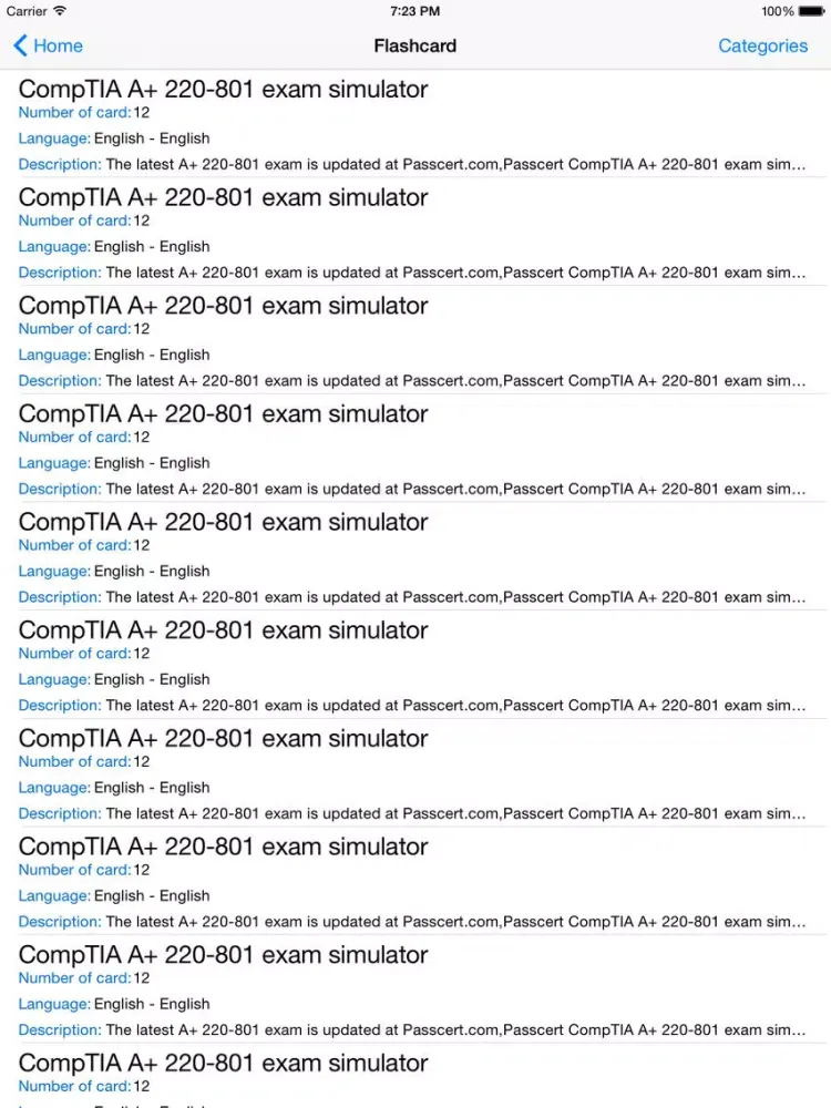 ComptiA Training iPad  Screenshots