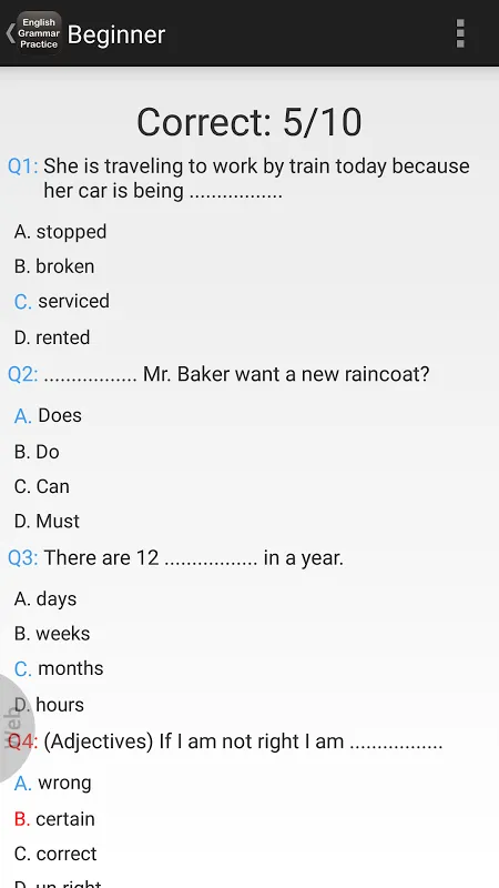 English Practice Screenshots