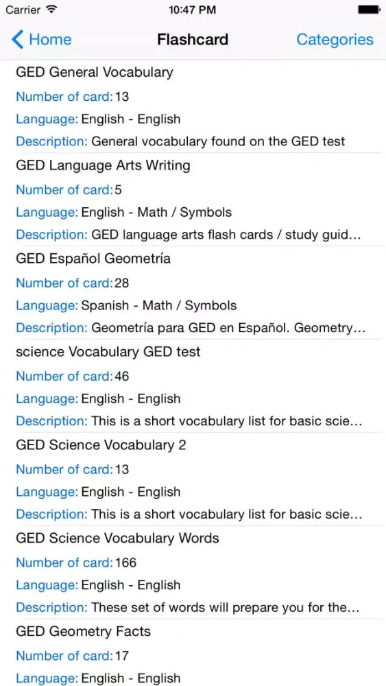 Zrzuty ekranu GED Test