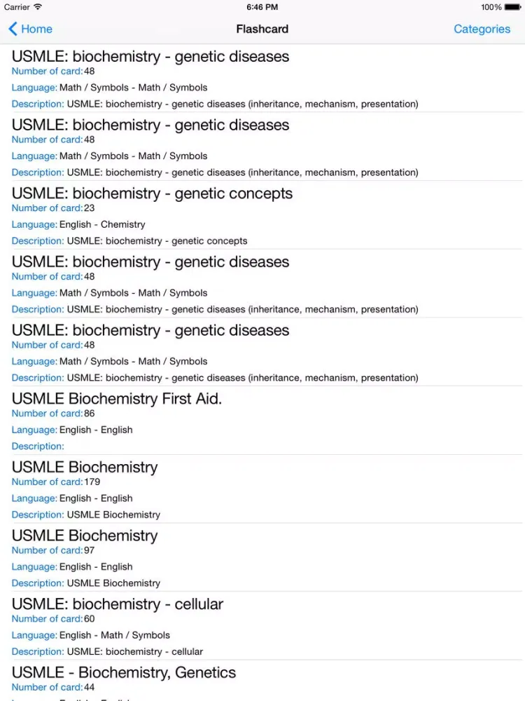 Capturas de pantalla de USMLE Test iPad