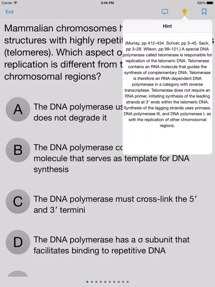 Capturas de pantalla de USMLE Test iPad