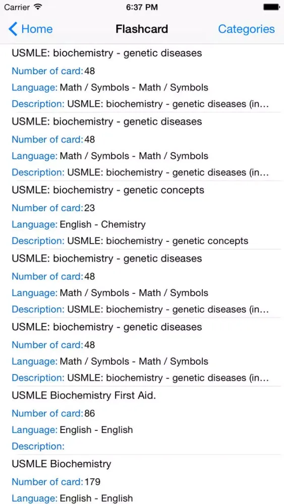 Capturas de pantalla de USMLE Test