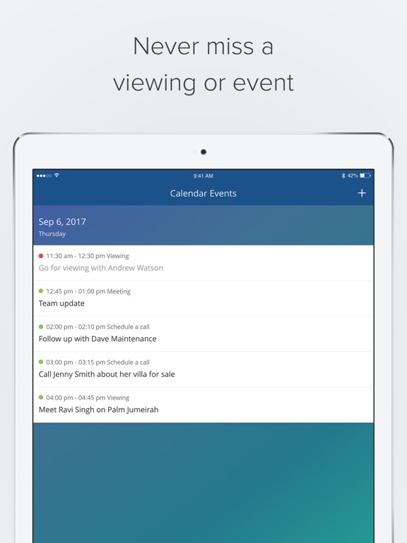 Tangkapan skrin Propspace Real Estate CRM iPad 