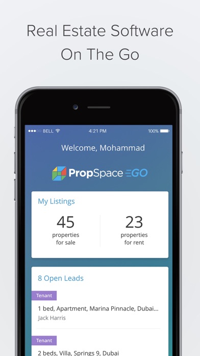 Tangkapan skrin Propspace Real Estate CRM