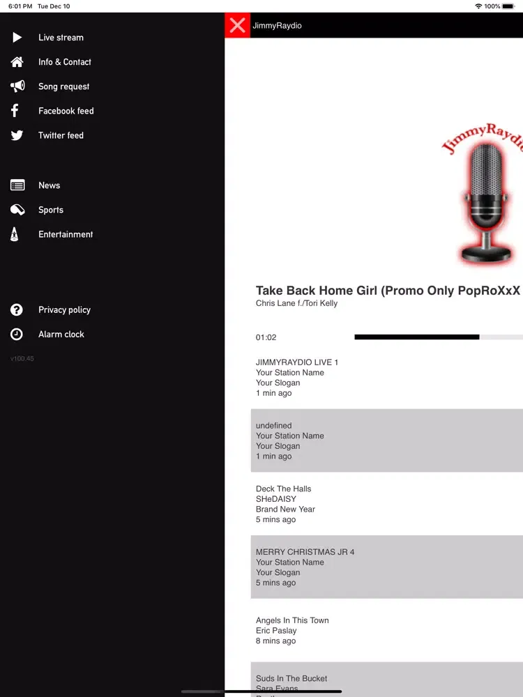 Capturas de pantalla de JimmyRaydio iPad 
