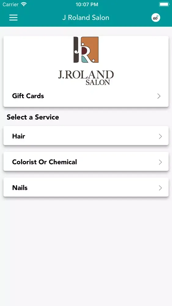 Tangkapan layar J. Roland Salon Mobile