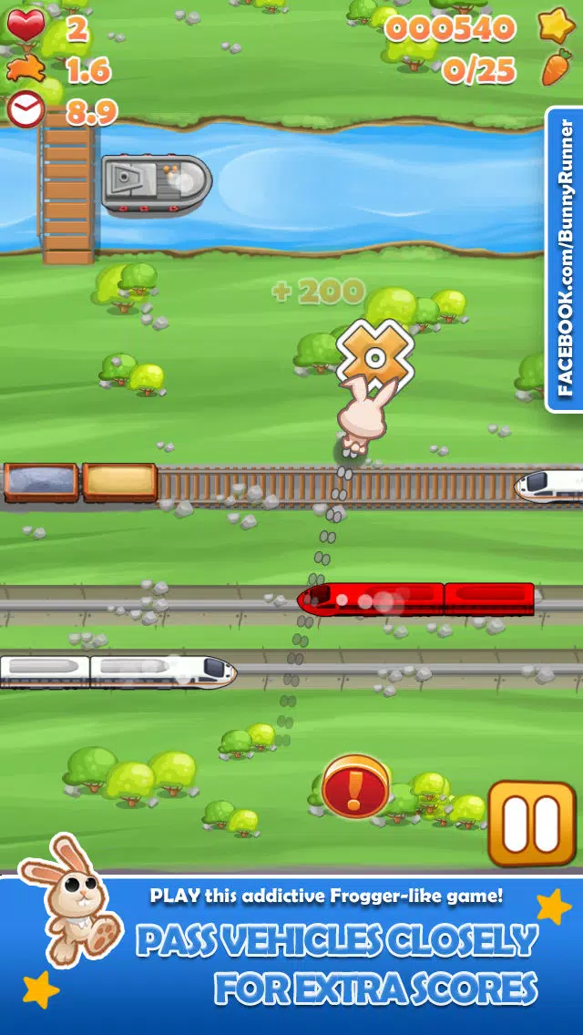 Bunny Run - Cross the street avoiding cars & tracks! سکرین شاٹس