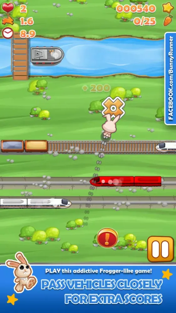 Bunny Run - Cross the street avoiding cars & tracks!应用截图