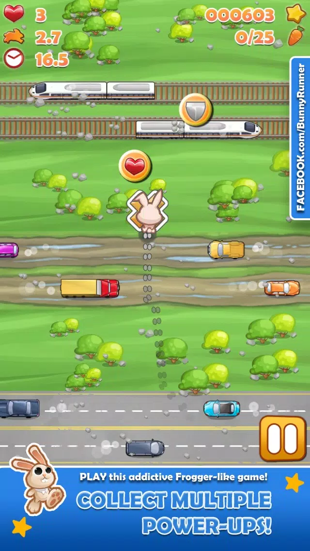 Bunny Run - Cross the street avoiding cars & tracks! سکرین شاٹس