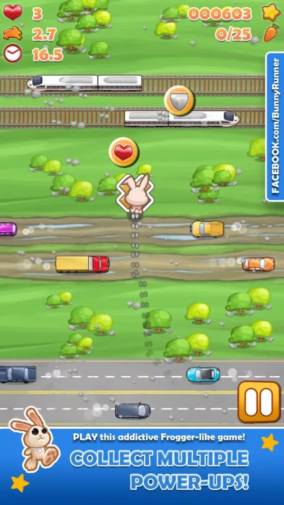 Bunny Run - Cross the street avoiding cars & tracks!应用截图