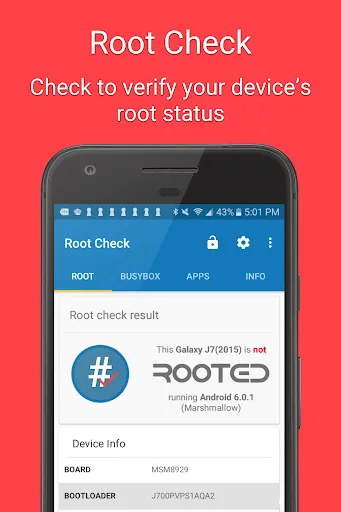 Tangkapan layar Root Check