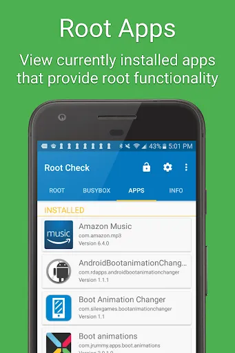 Tangkapan layar Root Check