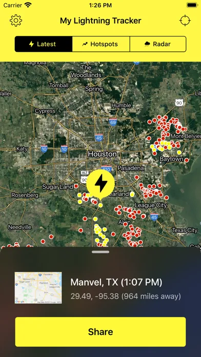 Zrzuty ekranu My Lightning Tracker & Alerts