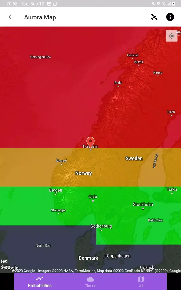 ภาพหน้าจอของ My Aurora Forecast