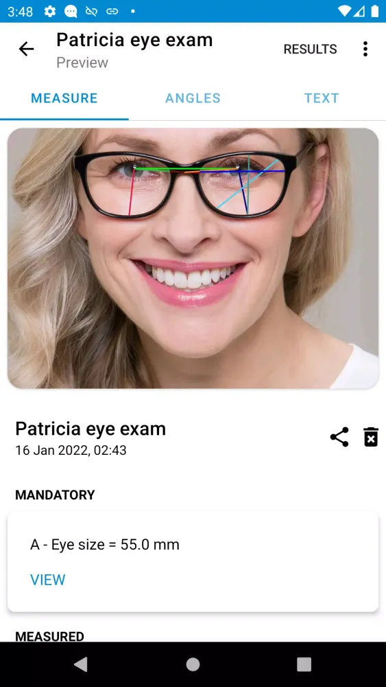Screenshot di Optometry eye distance measure