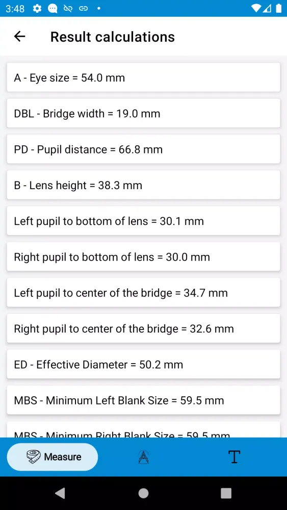 Screenshot di Optometry eye distance measure