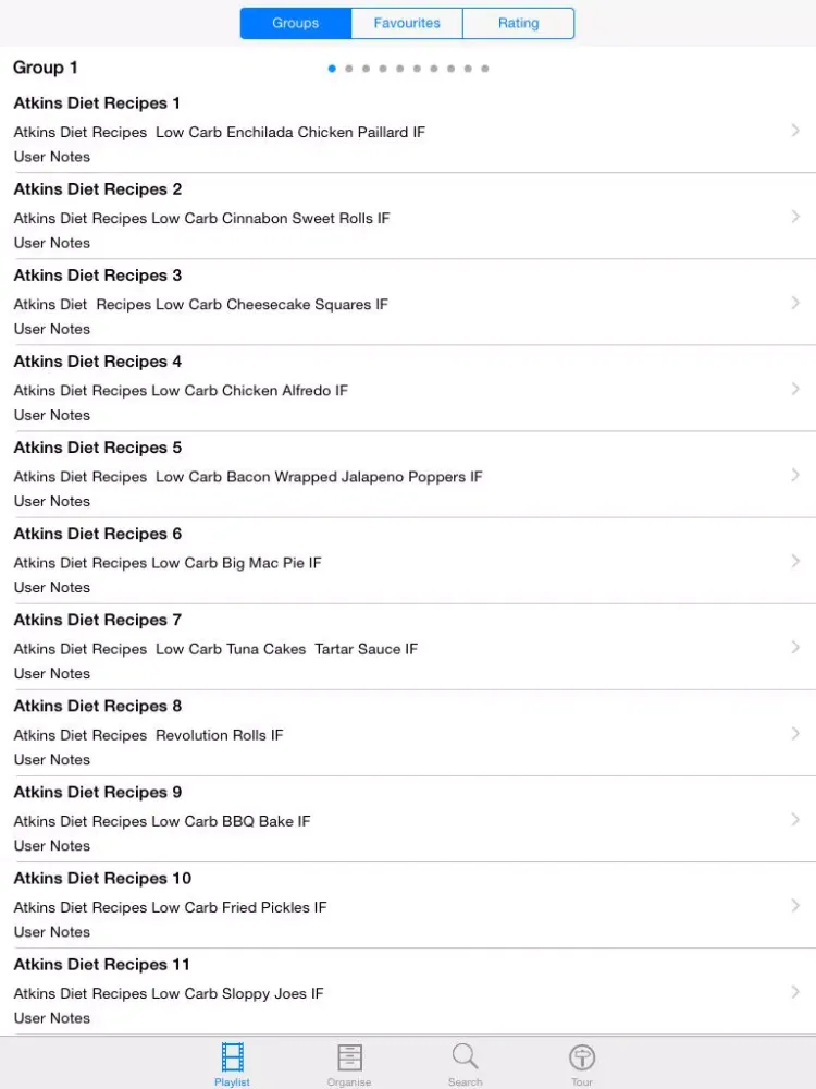 Tangkapan layar Atkins Diet Recipes iPad 