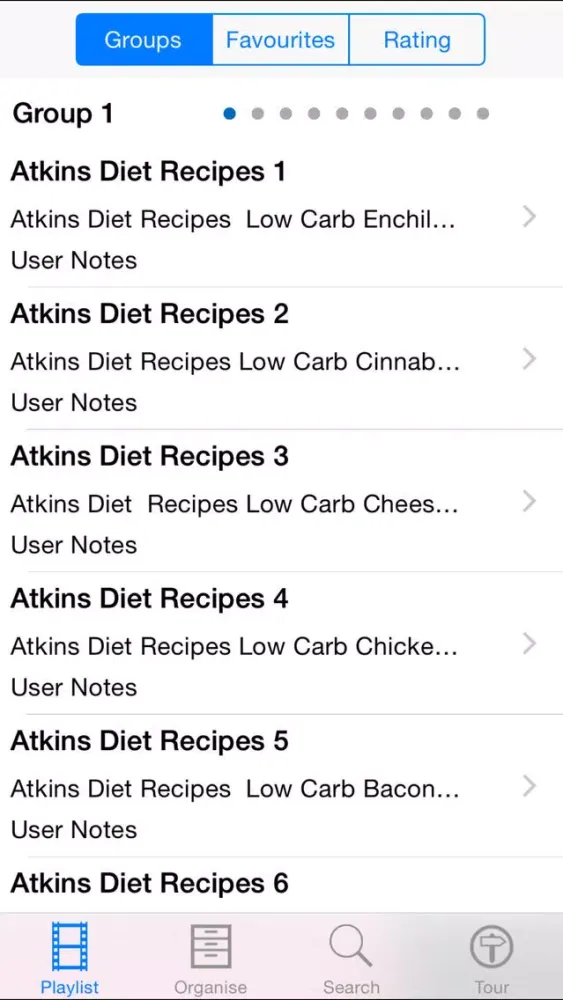Tangkapan layar Atkins Diet Recipes