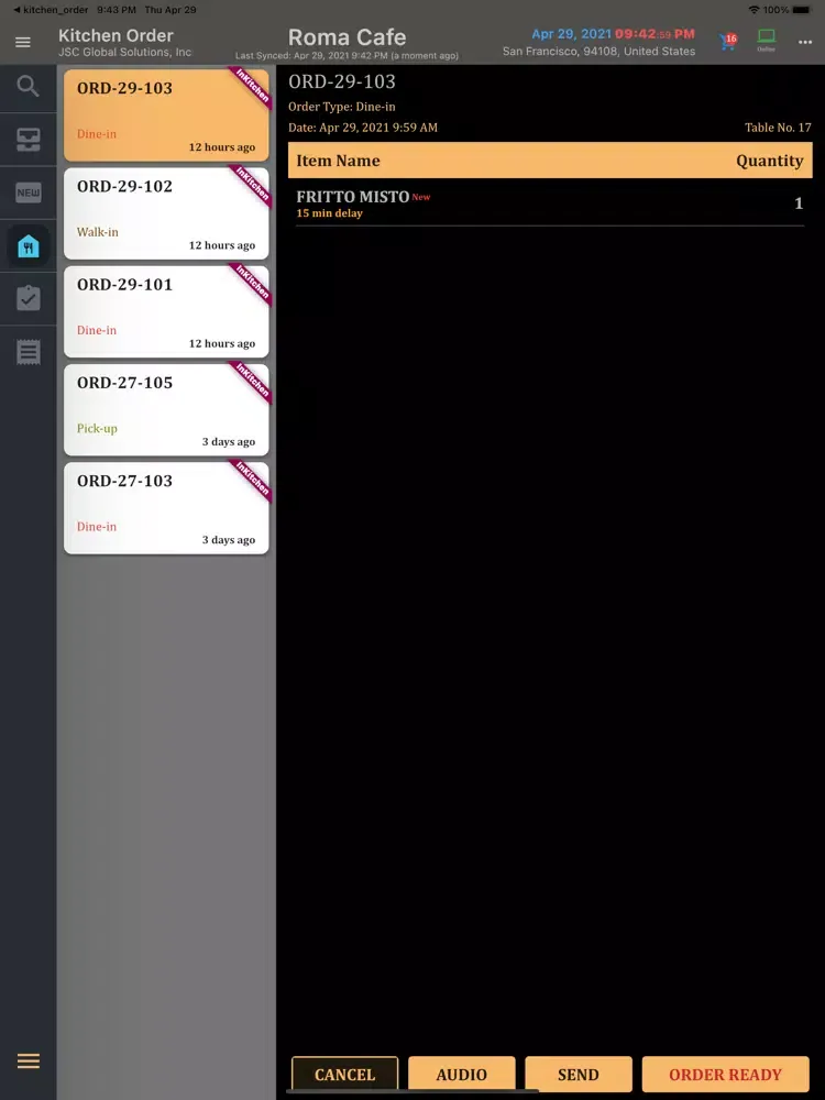 MYM - Kitchen Order iPad  স্ক্রিনশট