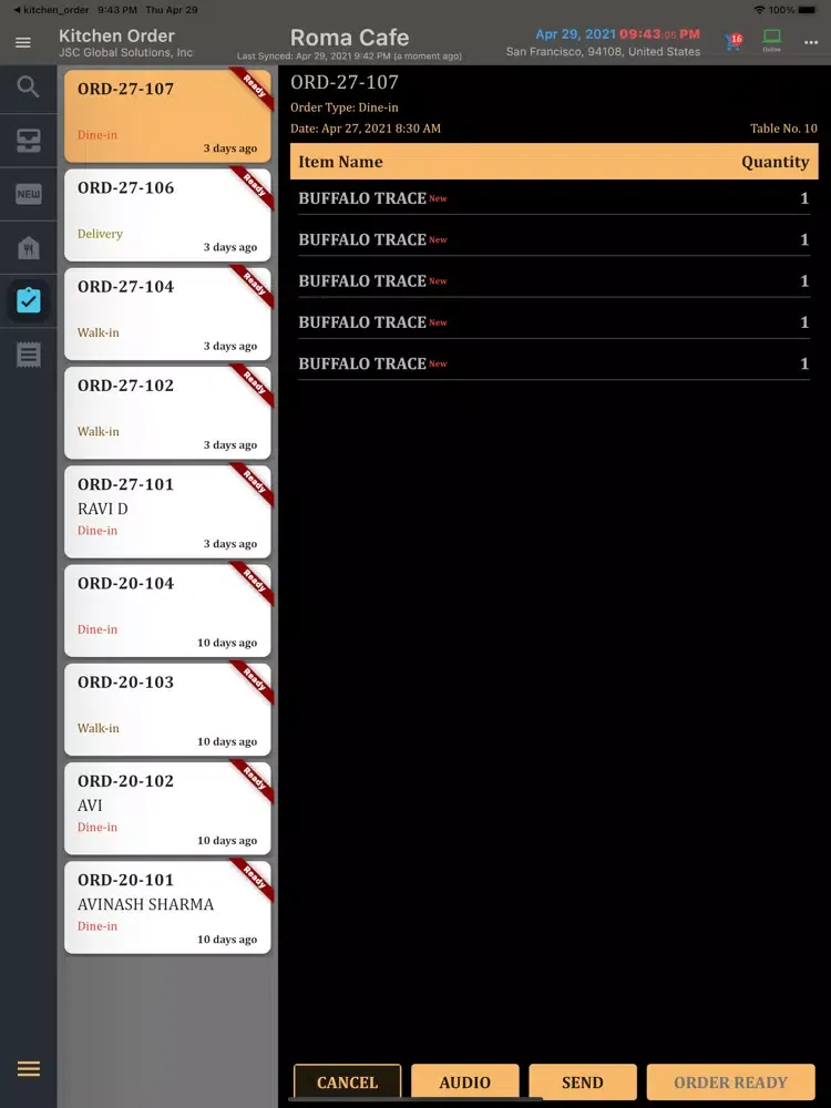 MYM - Kitchen Order iPad  স্ক্রিনশট
