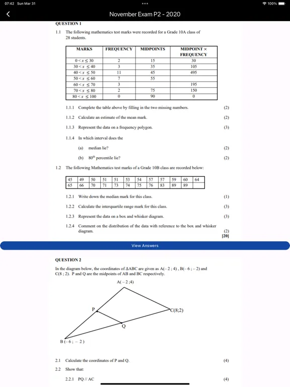 ภาพหน้าจอของ Grade 10 Mathematics iPad 