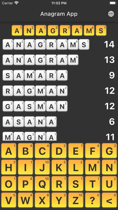 Ảnh chụp màn hình của Anagram Dictionary