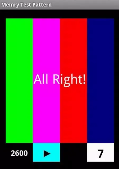 Memry Test Pattern Ekran Görüntüleri