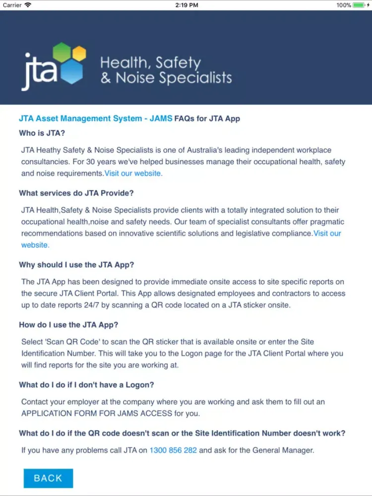 JTA iPad  Screenshots