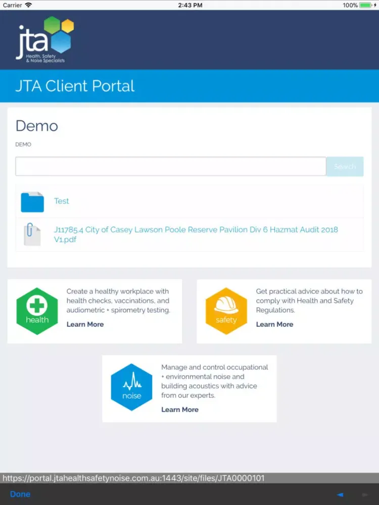 JTA iPad  Screenshots