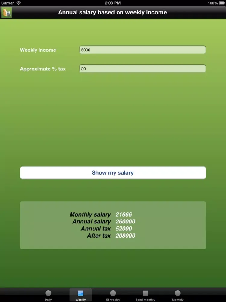 Screenshot di My Salary Calc iPad 