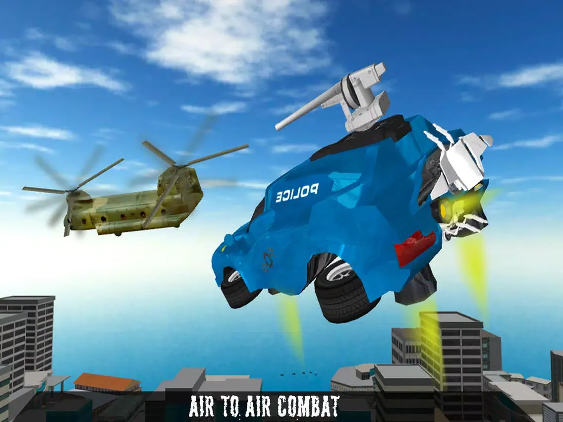 Captures d'écran de Flying Hero Robot: City Police Super Car Simulator iPad 
