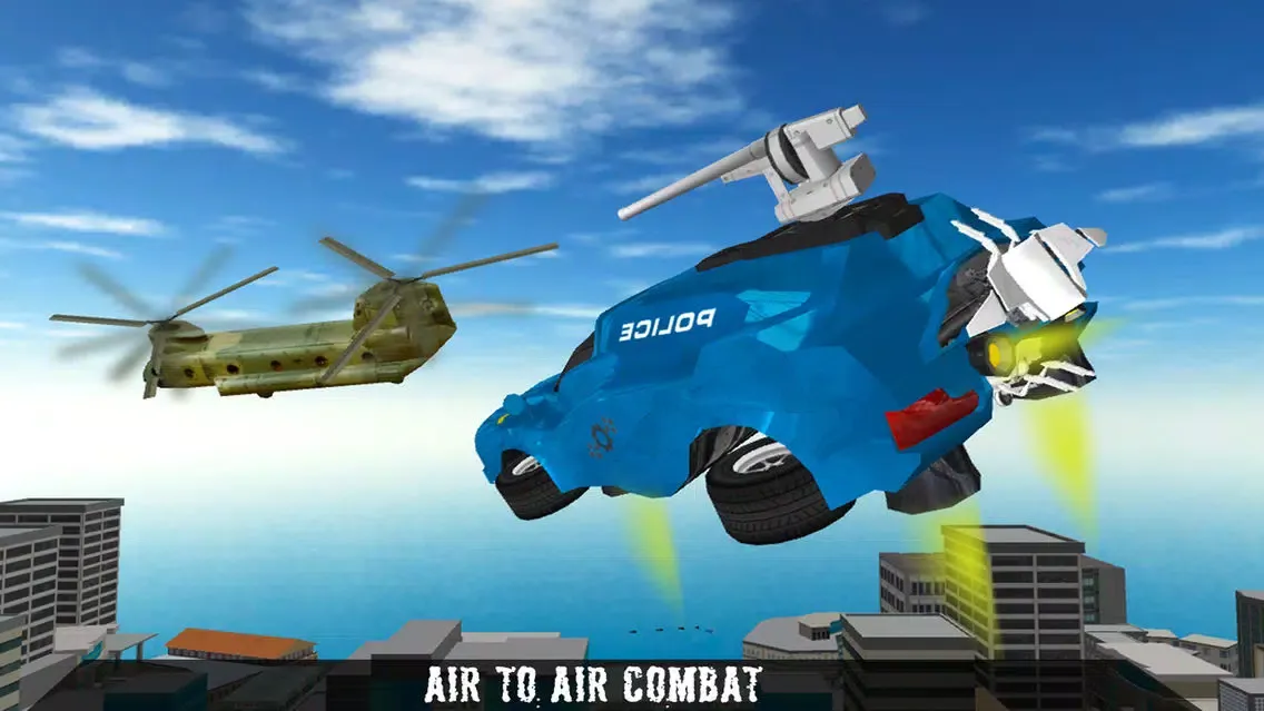 Captures d'écran de Flying Hero Robot: City Police Super Car Simulator
