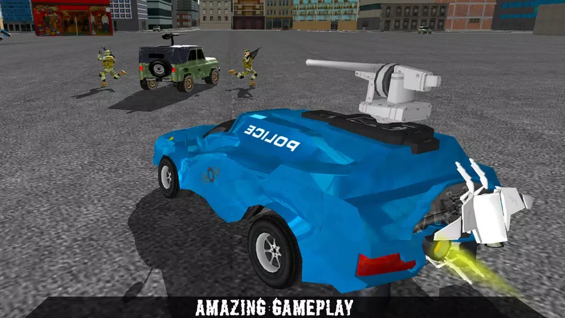 Captures d'écran de Flying Hero Robot: City Police Super Car Simulator