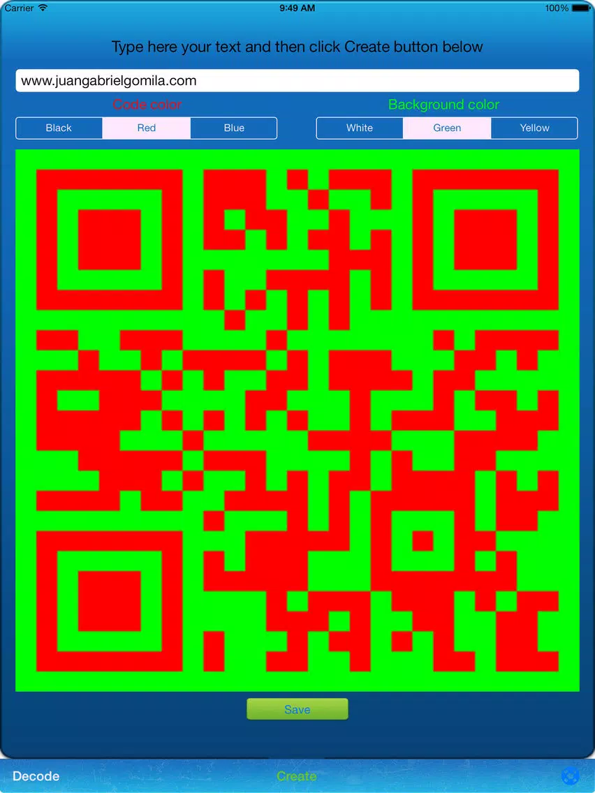 Ảnh chụp màn hình của QR Code Scan iPad 