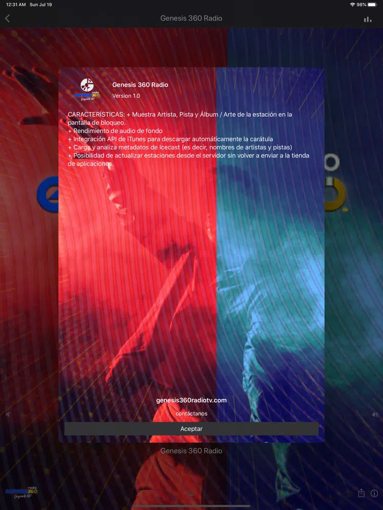 Zrzuty ekranu Genesis 360 Radio iPad 