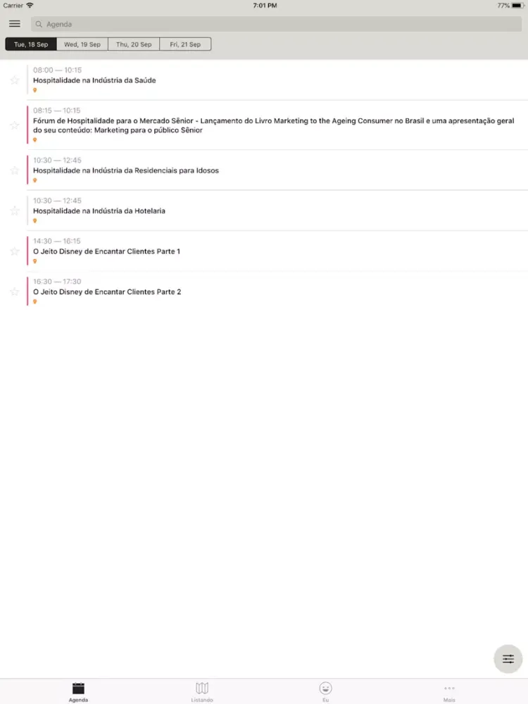 Скриншоты Agenda Inteligente Equipotel iPad 