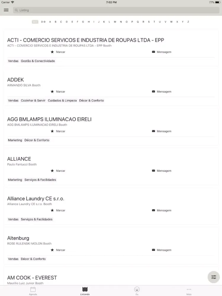 Скриншоты Agenda Inteligente Equipotel iPad 
