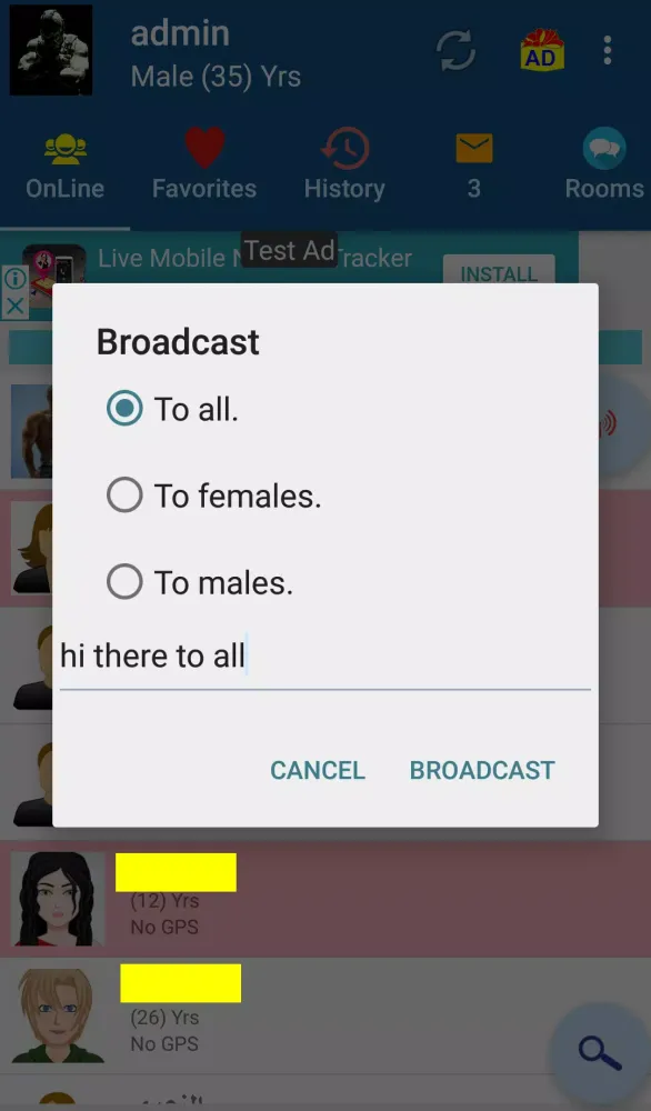 Random Chat (worldwide) 스크린샷