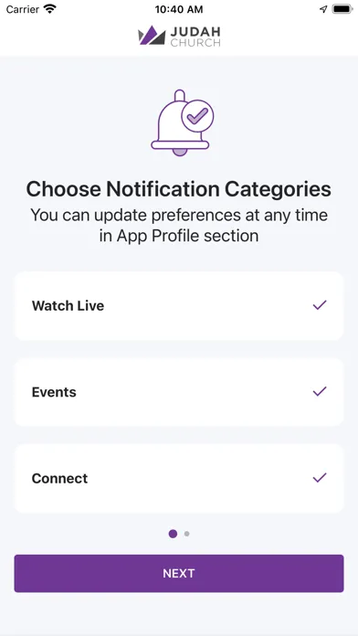 Ảnh chụp màn hình của Judah Church App