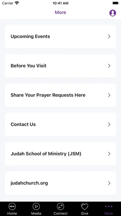 Ảnh chụp màn hình của Judah Church App