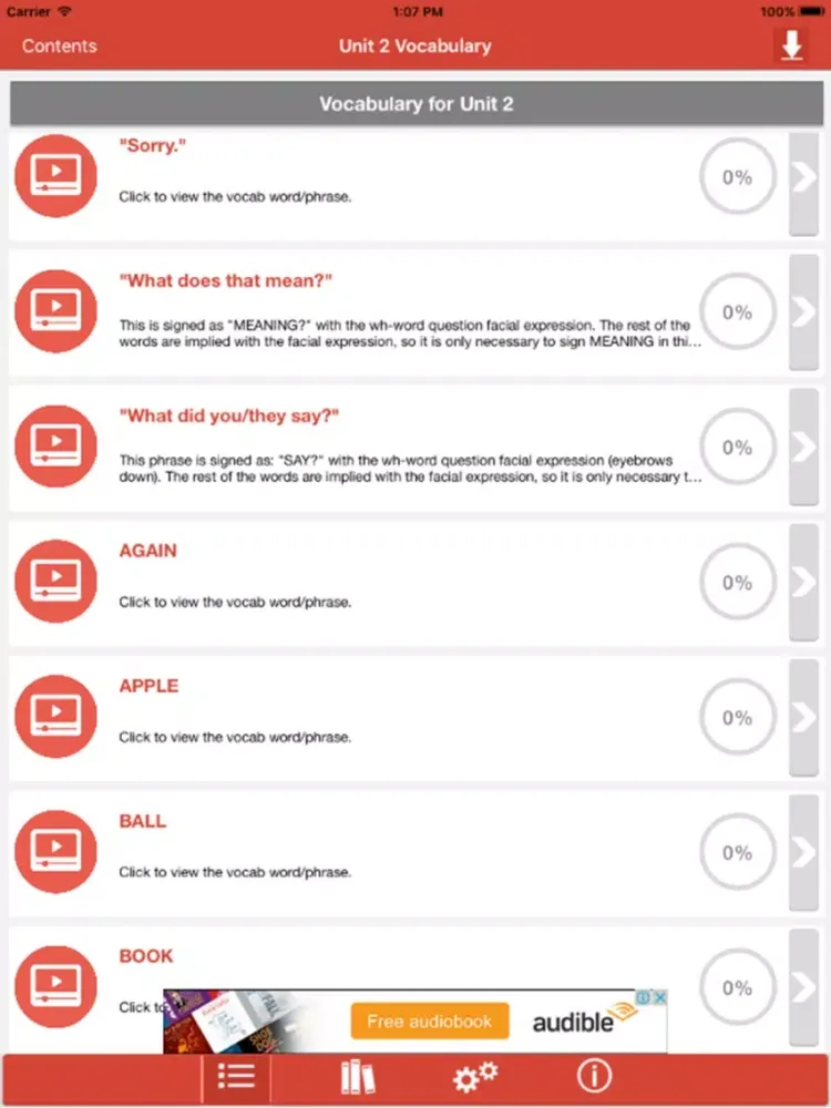 تصاویر Start ASL 1 Class App iPad 