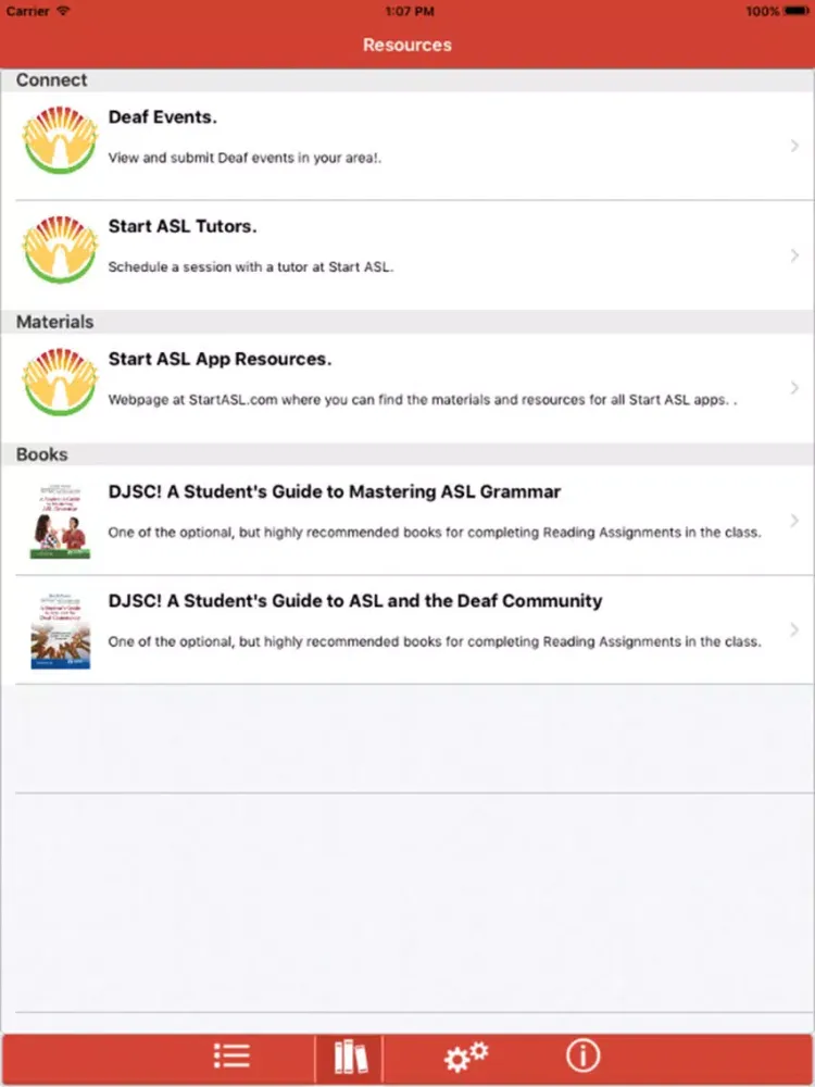 تصاویر Start ASL 1 Class App iPad 