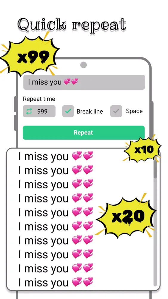 Text repeater, Special symbols Screenshots