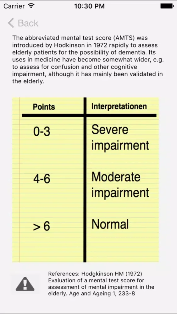 Abbreviated Mental Test Score (AMTS) 스크린샷
