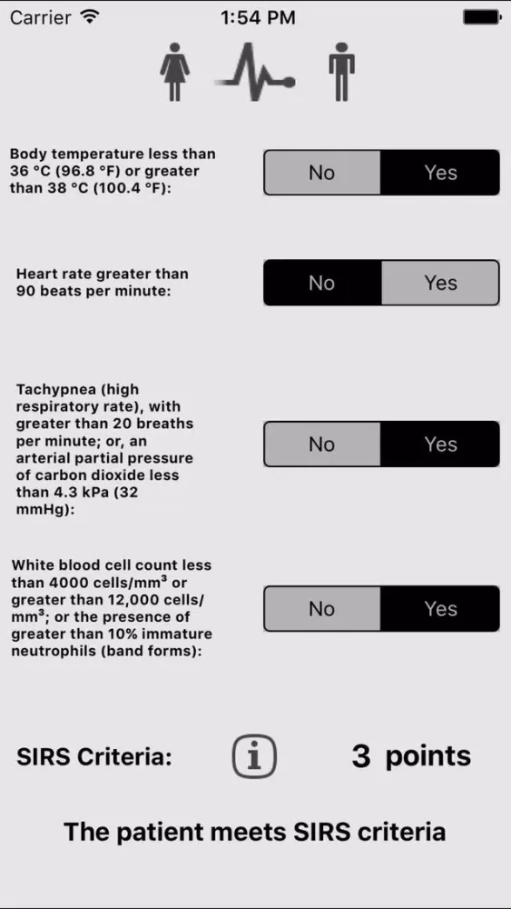 Capturas de pantalla de SIRS Criteria