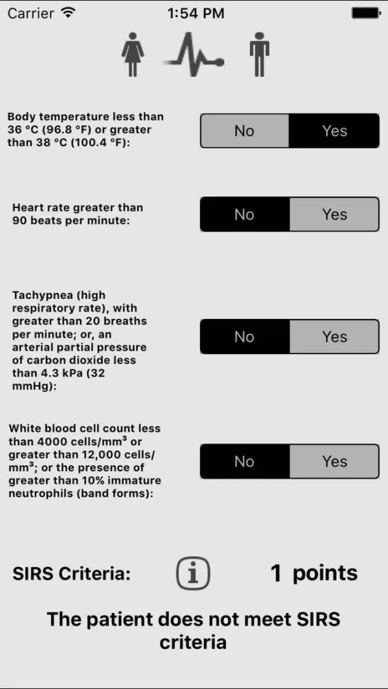 Capturas de pantalla de SIRS Criteria