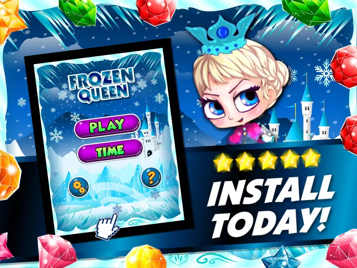 Скриншоты ``` Frozen Queen Match-3``` - fun candy puzzle game for jewel mania'cs free iPad 