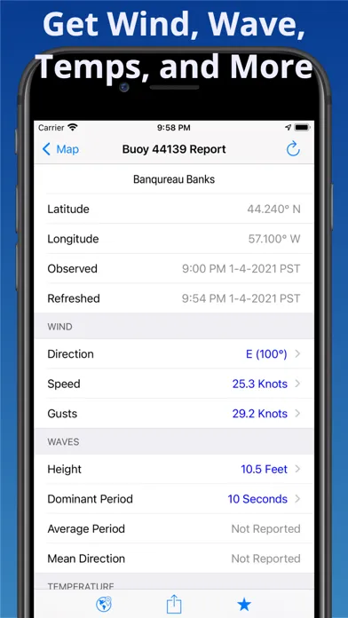 NOAA Buoy Reports স্ক্রিনশট